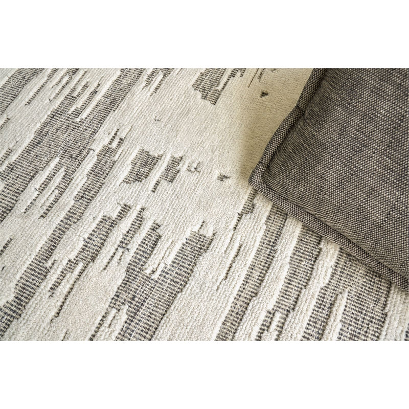 Calibre Hand-Knotted New Zealand Wool Ivory/Charcoal 9'x12' Area Rug