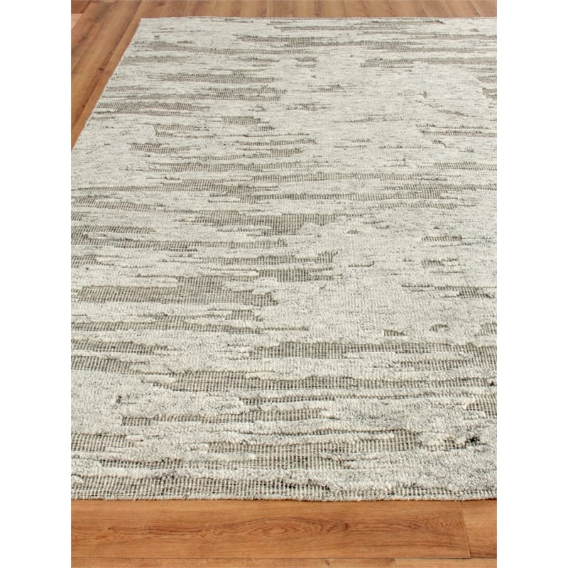 Calibre Hand-Knotted New Zealand Wool Silver/Charcoal 10'x14' Area Rug
