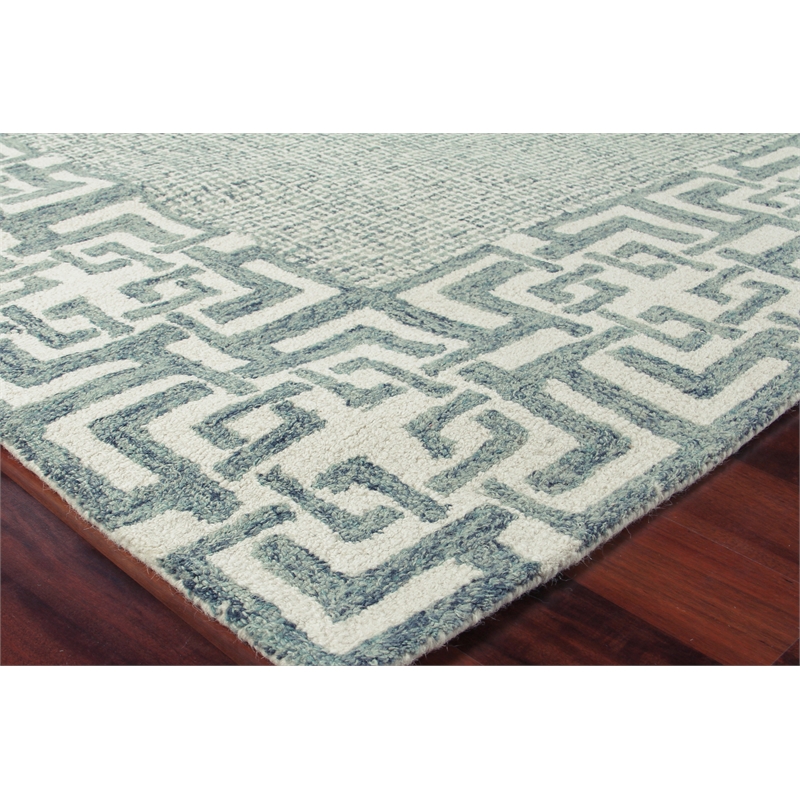 Caprice Hand-Tufted New Zealand Wool Aqua 8'x10' Area Rug