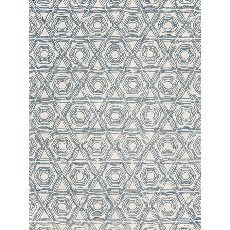 Caprice Hand-Tufted New Zealand Wool Dark Blue/Ivory 6'x9' Area Rug