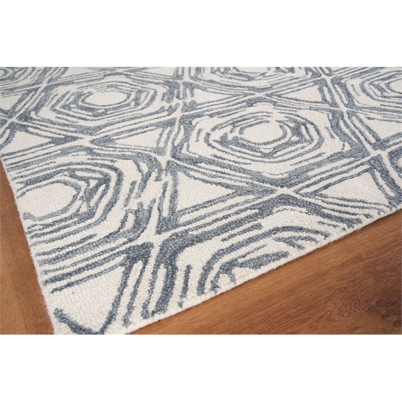 Caprice Hand-Tufted New Zealand Wool Dark Blue/Ivory 8'x10' Area Rug