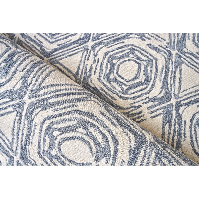 Caprice Hand-Tufted New Zealand Wool Dark Blue/Ivory 8'x10' Area Rug