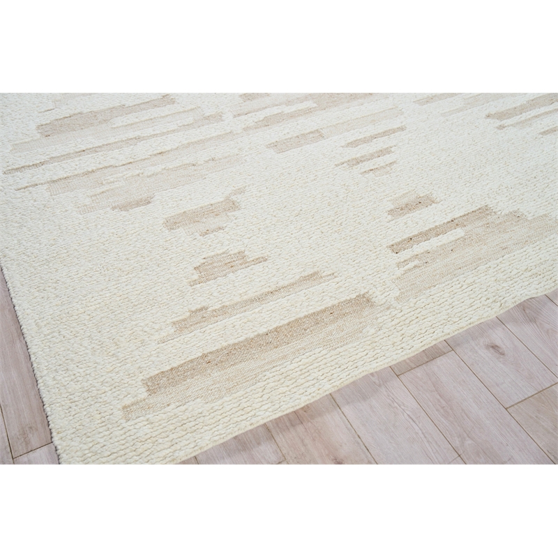Canyon Flatweave New Zealand Wool Ivory/Beige 9'x12' Area Rug