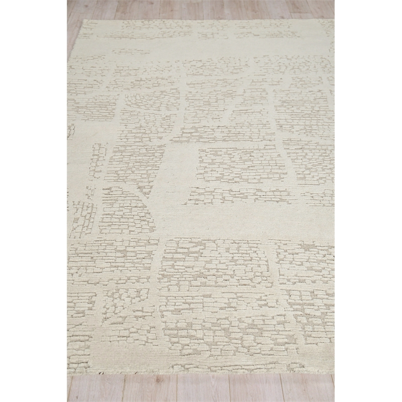 Calexico Flatweave New Zealand Wool Ivory/Beige 8'x10' Area Rug