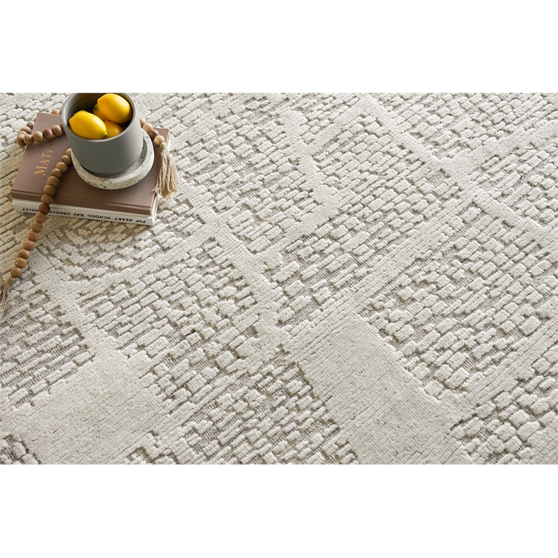 Calexico Flatweave New Zealand Wool Ivory/Beige 8'x10' Area Rug