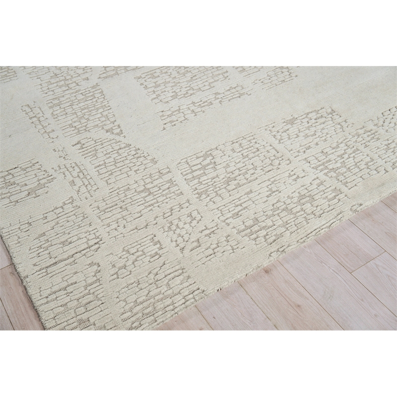 Calexico Flatweave New Zealand Wool Ivory/Beige 9'x12' Area Rug