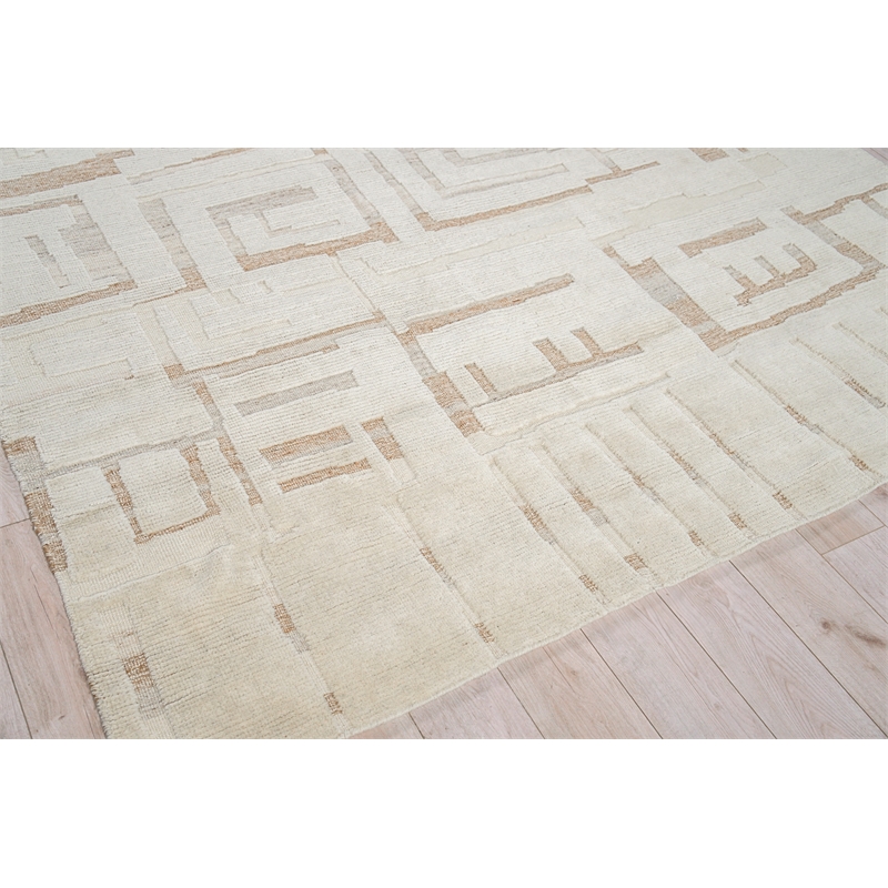 Calexico Flatweave New Zealand Wool Ivory/Beige 14'x18' Area Rug