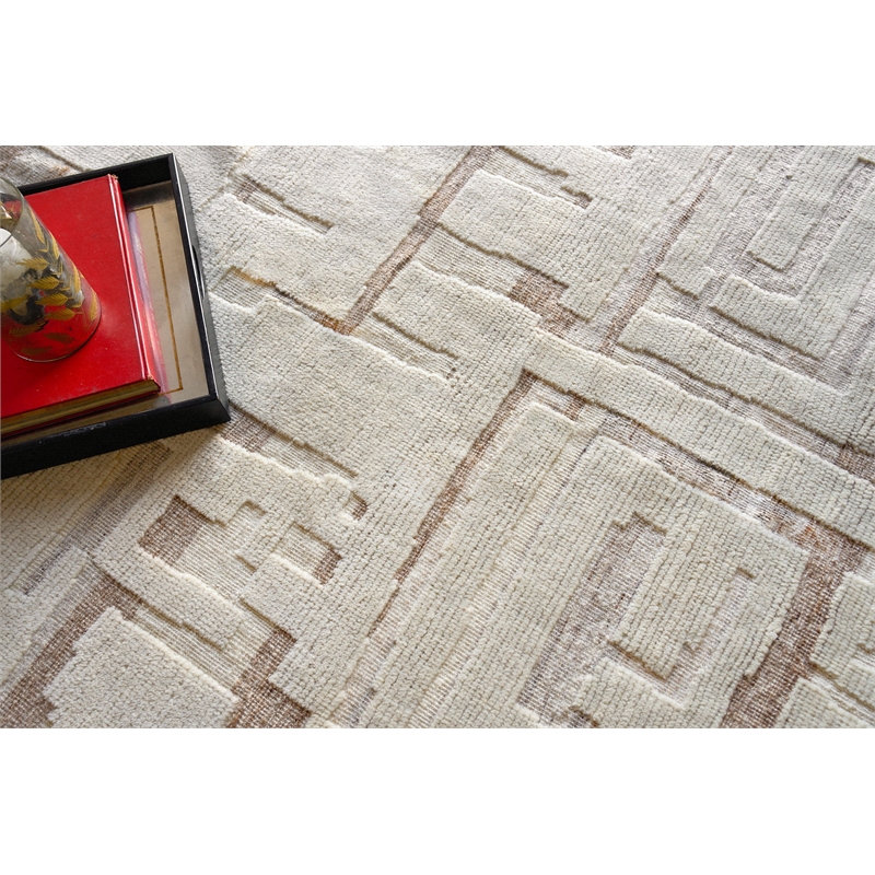 Calexico Flatweave New Zealand Wool Ivory/Beige 14'x18' Area Rug