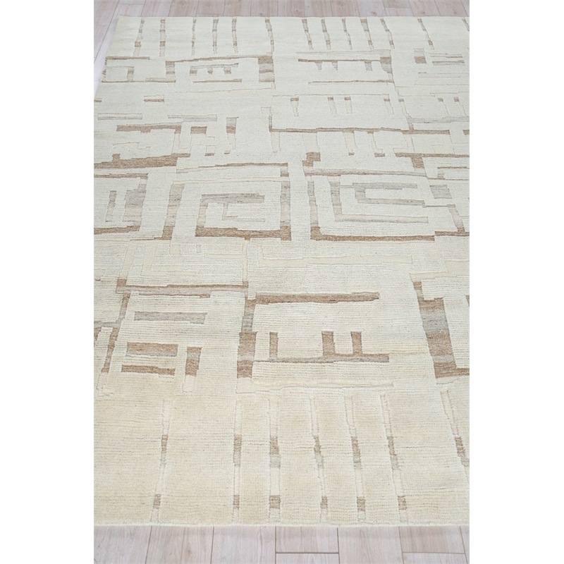 Calexico Flatweave New Zealand Wool Ivory/Beige 6'x9' Area Rug