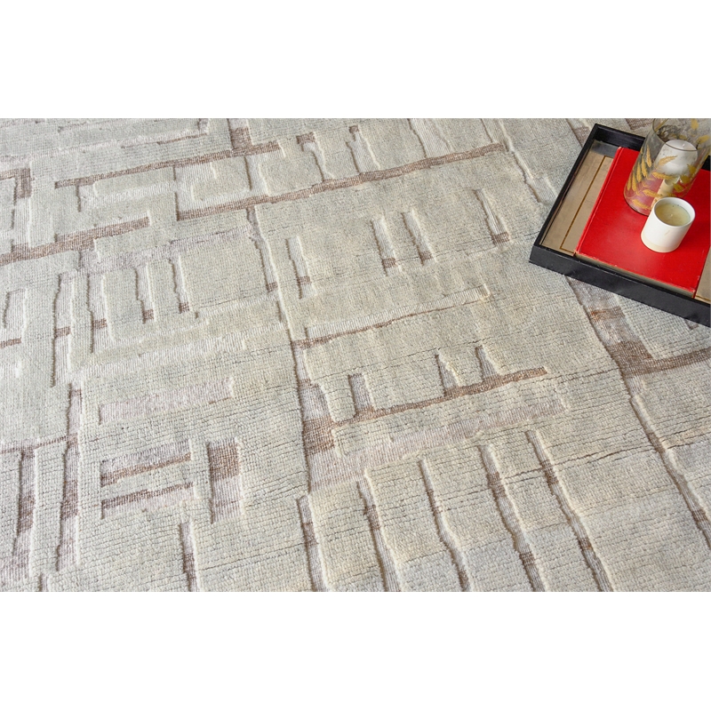 Calexico Flatweave New Zealand Wool Ivory/Beige 6'x9' Area Rug