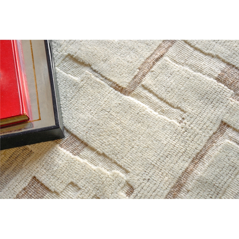 Calexico Flatweave New Zealand Wool Ivory/Beige 6'x9' Area Rug