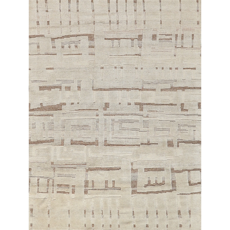 Calexico Flatweave New Zealand Wool Ivory/Beige 9'x12' Area Rug