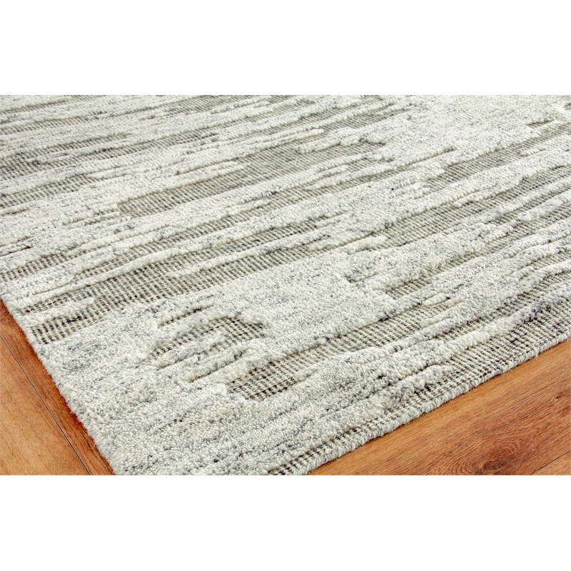 Calibre Hand-Knotted New Zealand Wool Silver/Charcoal 8'x10' Area Rug