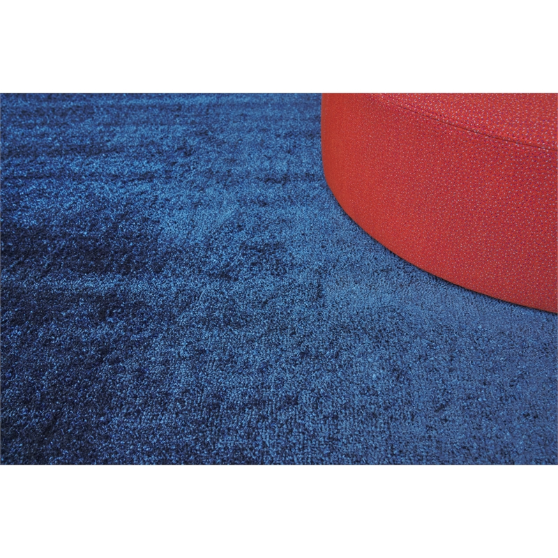 Calla Handloomed Bamboo Silk Navy Blue 10'x14' Area Rug