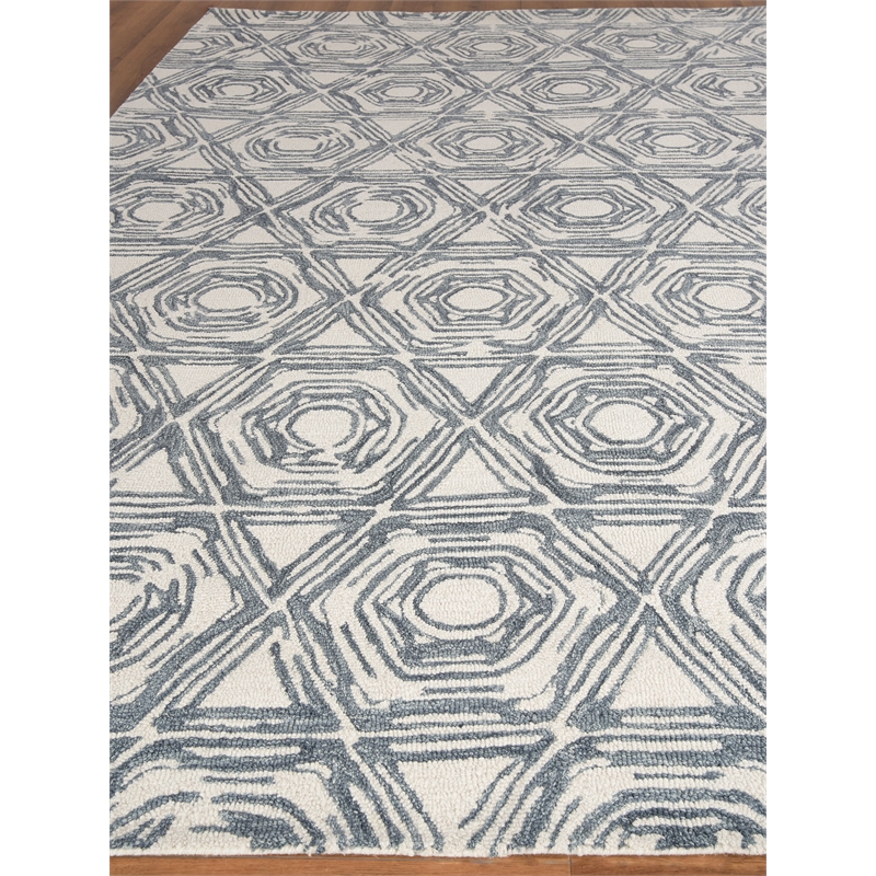 Caprice Hand-Tufted New Zealand Wool Dark Blue/Ivory 4'x6' Area Rug