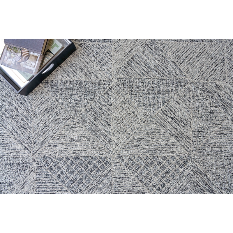 Caprice Hand-Tufted New Zealand Wool Black/Silver 10'x14' Area Rug