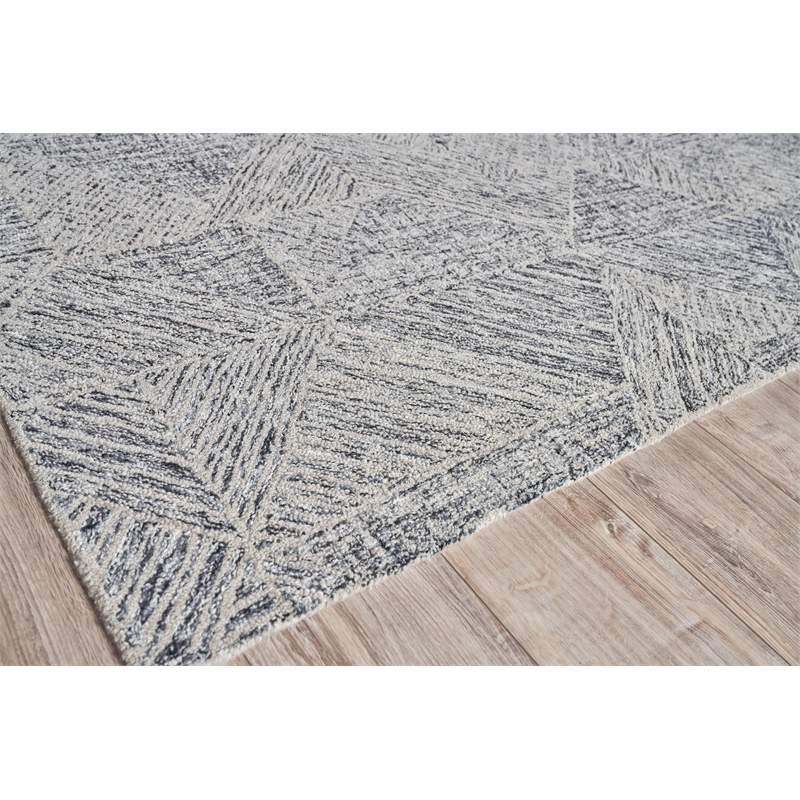 Caprice Hand-Tufted New Zealand Wool Black/Silver 6'x9' Area Rug