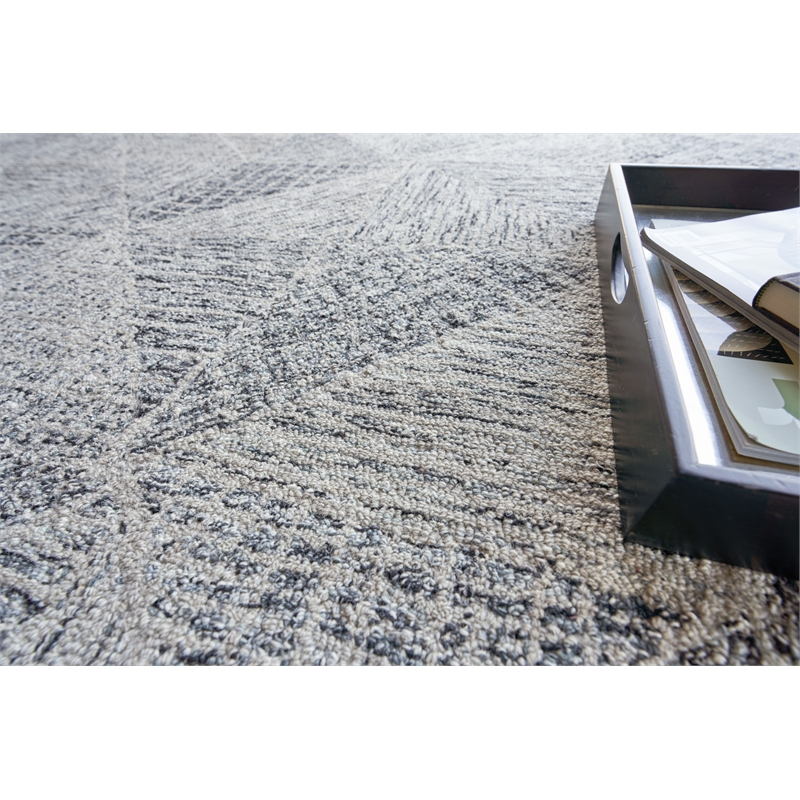 Caprice Hand-Tufted New Zealand Wool Black/Silver 9'x12' Area Rug