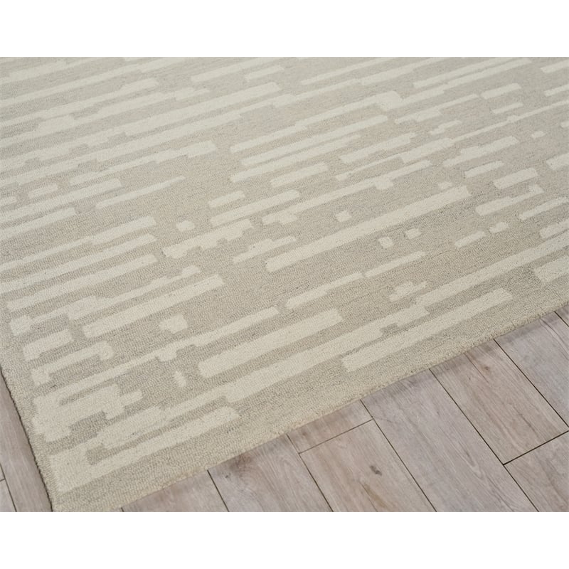 Carmel Hand-Tufted New Zealand Wool Silver/Ivory 6'x9' Area Rug