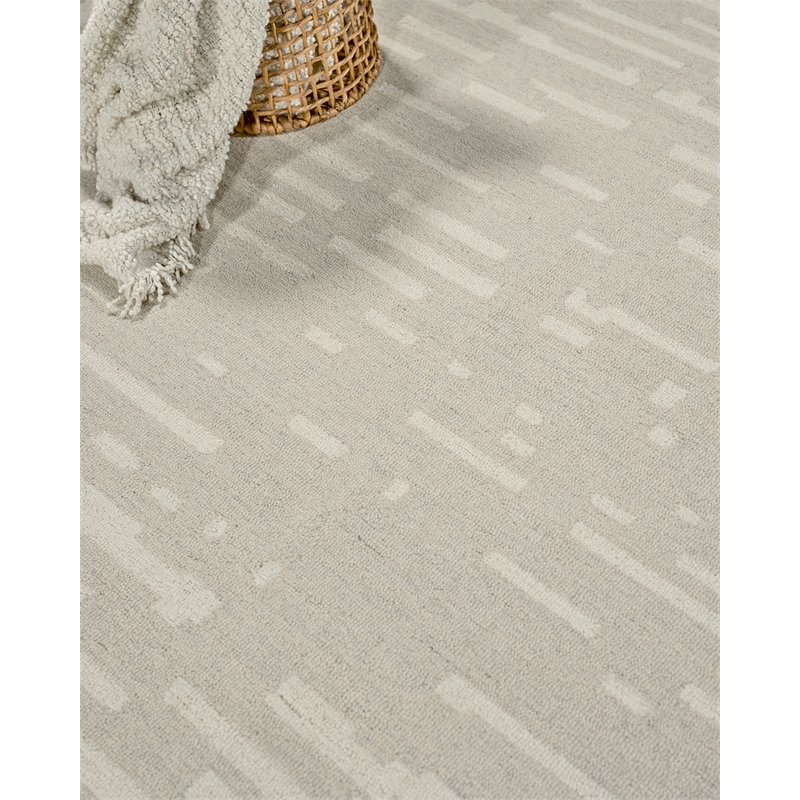 Carmel Hand-Tufted New Zealand Wool Silver/Ivory 6'x9' Area Rug