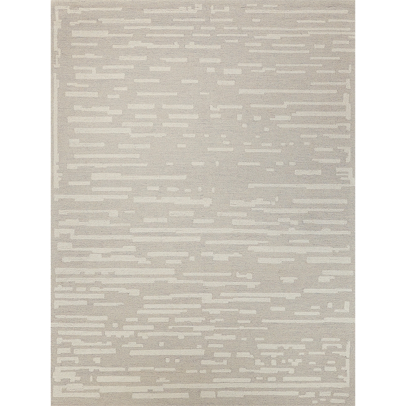 Carmel Hand-Tufted New Zealand Wool Silver/Ivory 6'x9' Area Rug