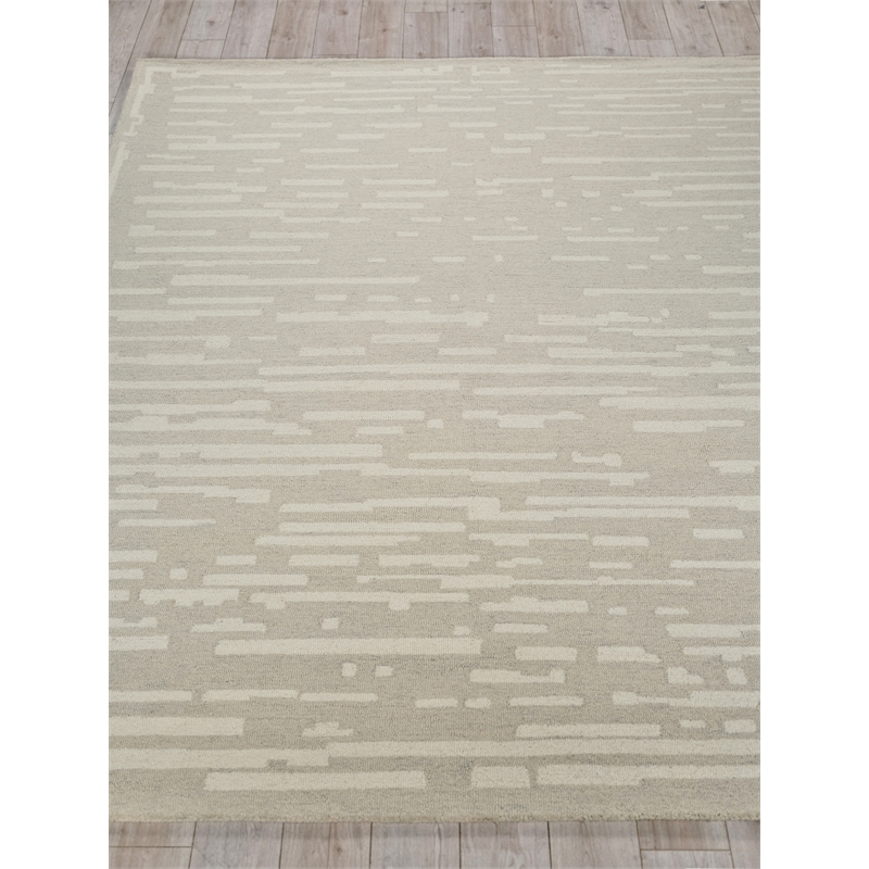 Carmel Hand-Tufted New Zealand Wool Silver/Ivory 8'x10' Area Rug
