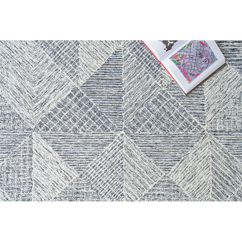 Caprice Hand-Tufted New Zealand Wool Black/Ivory 5'x8' Area Rug