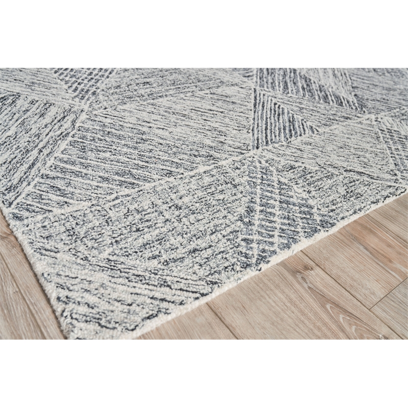 Caprice Hand-Tufted New Zealand Wool Black/Ivory 6'x9' Area Rug