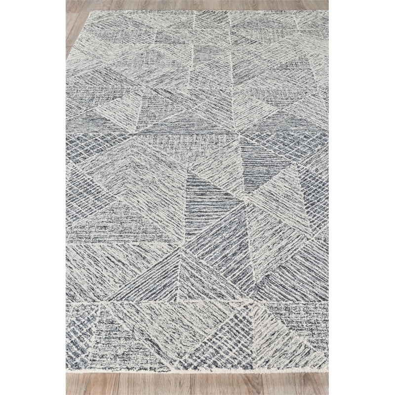 Caprice Hand-Tufted New Zealand Wool Black/Ivory 6'x9' Area Rug