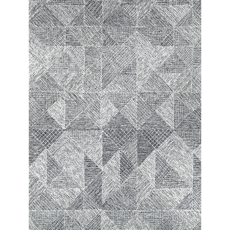 Caprice Hand-Tufted New Zealand Wool Black/Ivory 8'x10' Area Rug