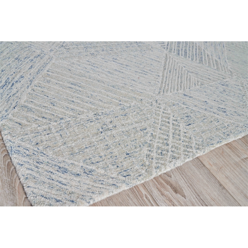 Caprice Hand-Tufted New Zealand Wool Light Blue/Ivory 8'x10' Area Rug