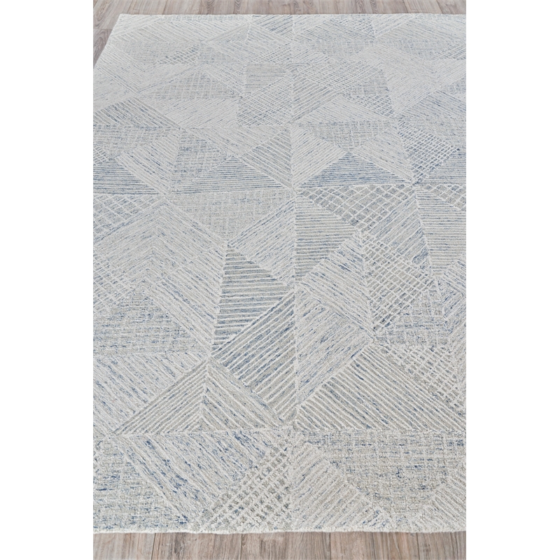 Caprice Hand-Tufted New Zealand Wool Light Blue/Ivory 8'x10' Area Rug