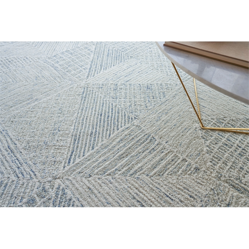 Caprice Hand-Tufted New Zealand Wool Light Blue/Ivory 8'x10' Area Rug