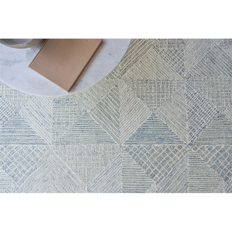 Caprice Hand-Tufted New Zealand Wool Light Blue/Ivory 8'x10' Area Rug