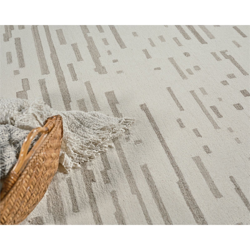 Carmel Hand-Tufted New Zealand Wool Ivory/Beige 5'x8' Area Rug