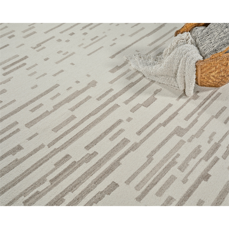 Carmel Hand-Tufted New Zealand Wool Ivory/Beige 8'x10' Area Rug