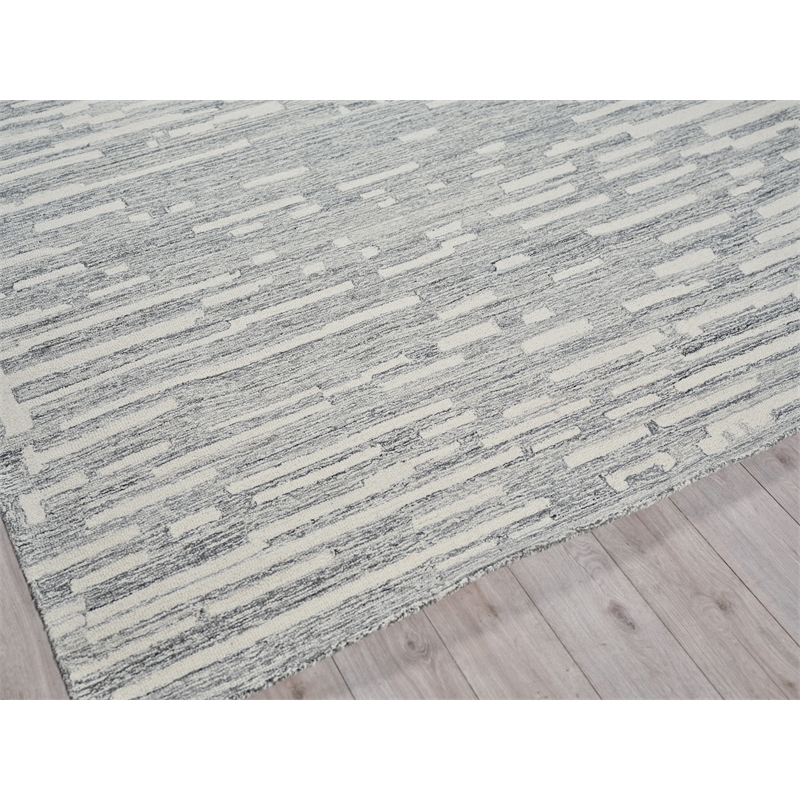 Carmel Hand-Tufted New Zealand Wool Natural Gray/Ivory 5'x8' Area Rug