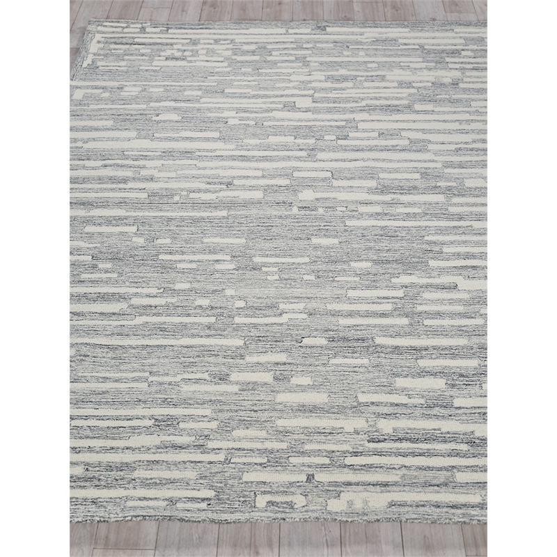 Carmel Hand-Tufted New Zealand Wool Natural Gray/Ivory 5'x8' Area Rug