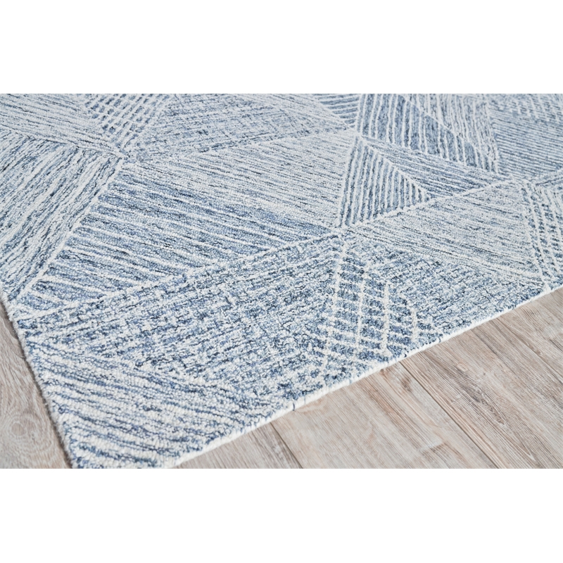 Caprice Hand-Tufted New Zealand Wool Navy Blue/Ivory 5'x8' Area Rug