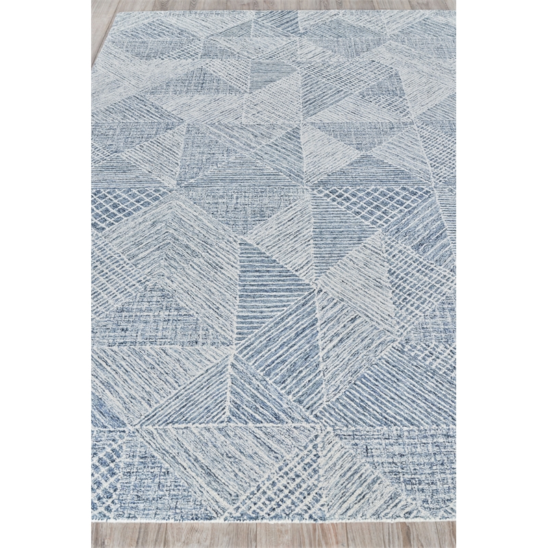 Caprice Hand-Tufted New Zealand Wool Navy Blue/Ivory 5'x8' Area Rug