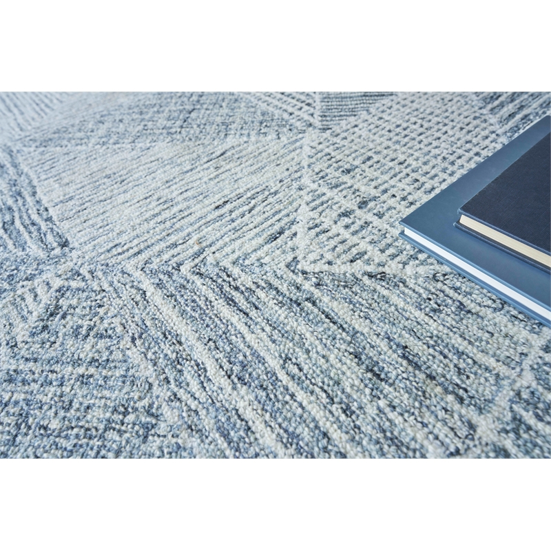 Caprice Hand-Tufted New Zealand Wool Navy Blue/Ivory 8'x10' Area Rug