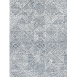 Caprice Hand-Tufted New Zealand Wool Navy Blue/Ivory 8'x10' Area Rug