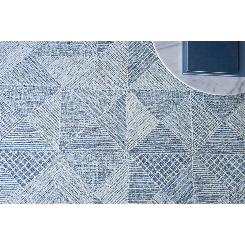 Caprice Hand-Tufted New Zealand Wool Navy Blue/Ivory 9'x12' Area Rug