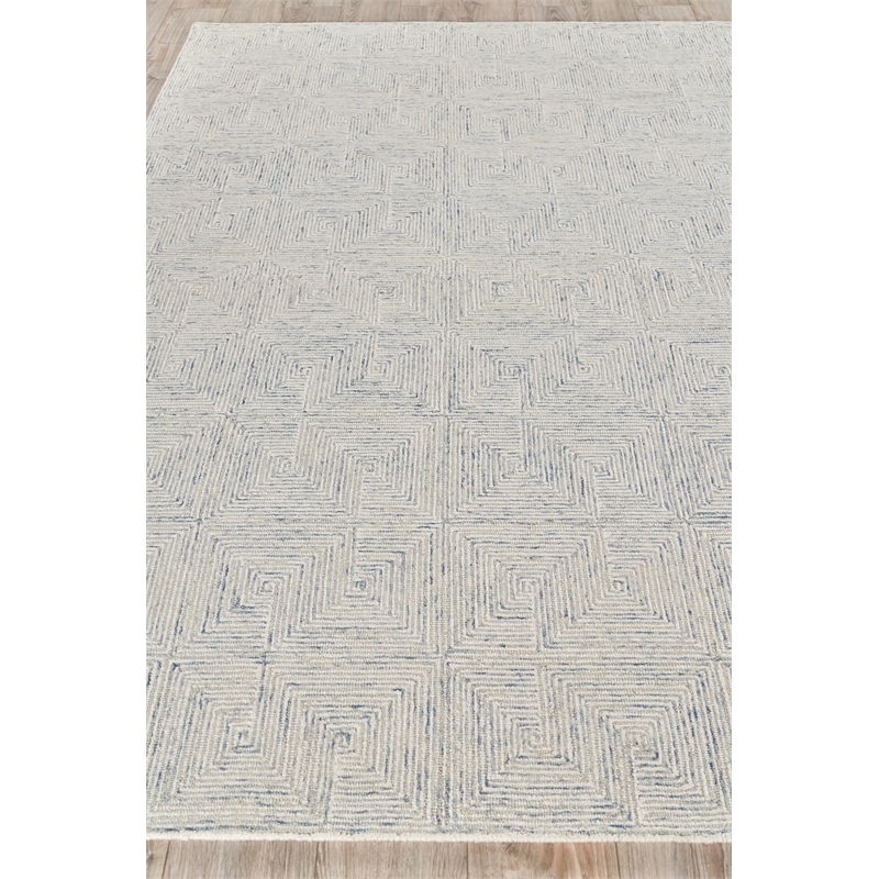 Caprice Hand-Tufted New Zealand Wool Light Blue/Ivory 5'x8' Area Rug