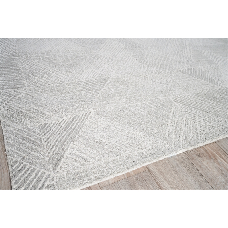 Caprice Hand-Tufted New Zealand Wool Light Silver/Ivory 5'x8' Area Rug
