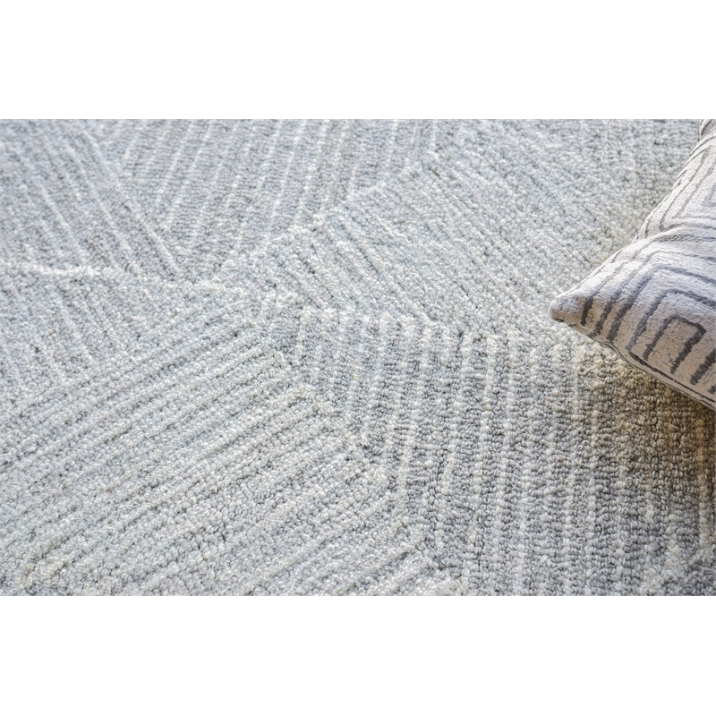 Caprice Hand-Tufted New Zealand Wool Light Silver/Ivory 5'x8' Area Rug