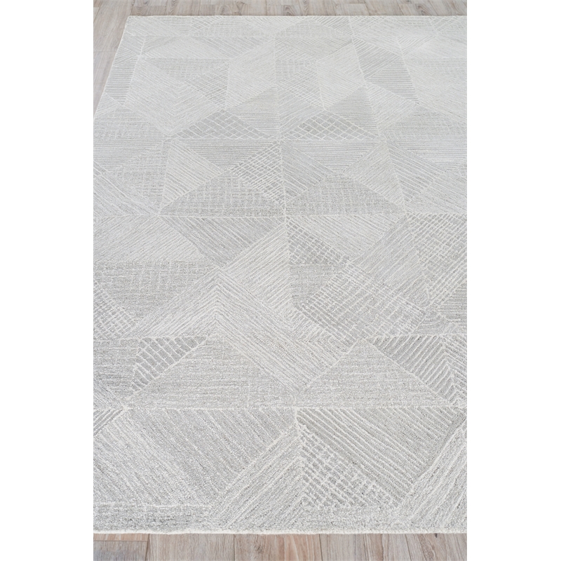 Caprice Hand-Tufted New Zealand Wool Light Silver/Ivory 6'x9' Area Rug