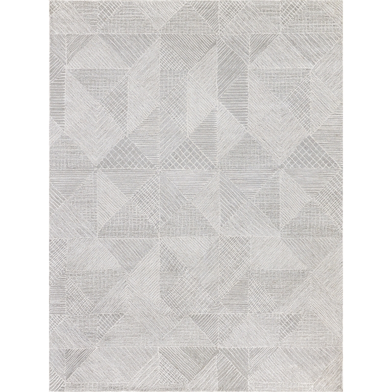 Caprice Hand-Tufted New Zealand Wool Light Silver/Ivory 6'x9' Area Rug