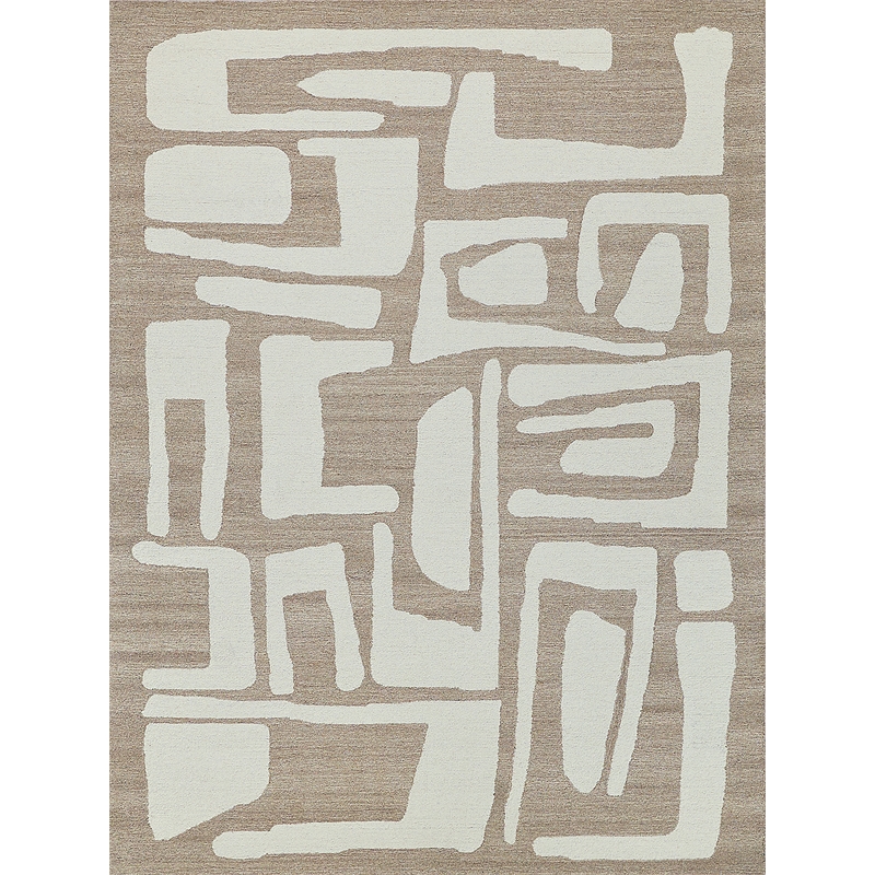 Carmel Hand-Tufted New Zealand Wool Camel/Ivory 6'x9' Area Rug