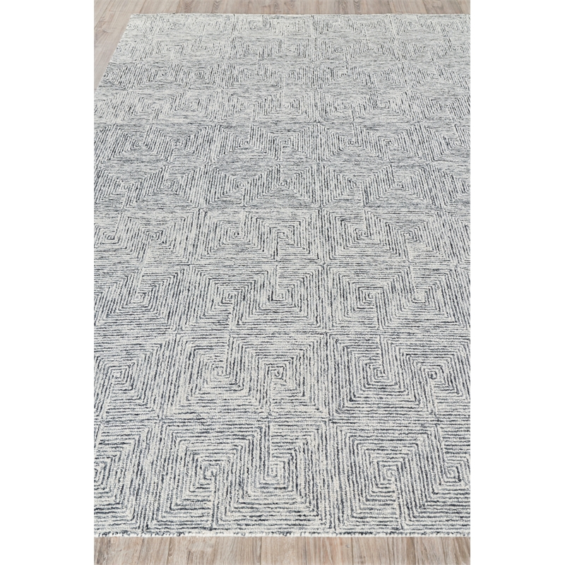 Caprice Hand-Tufted New Zealand Wool Black/Ivory 6'x9' Area Rug